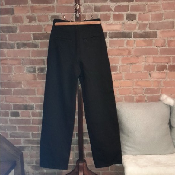 Zara black wide leg denim trouser size 4. - Picture 5 of 7